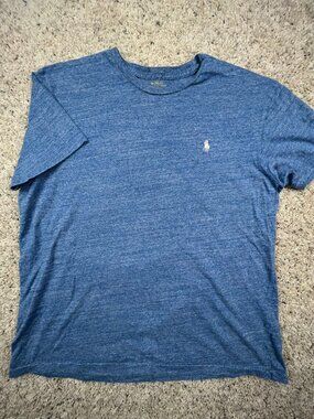 Polo Ralph Lauren Mens Blue Heather Short Sleeve T Shirt Cotton w Pony Logo